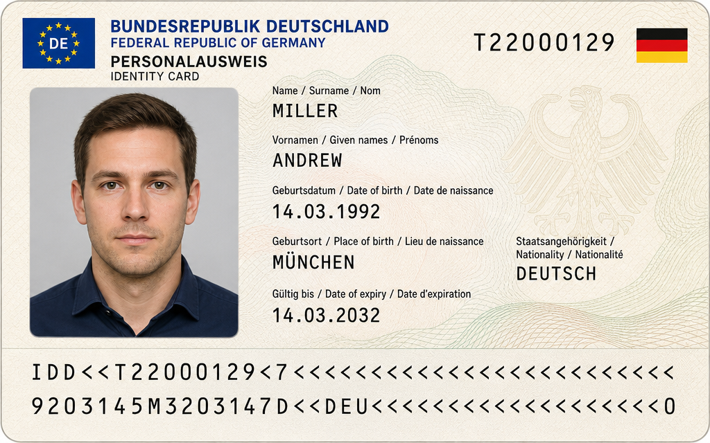 Personal ID card — Andrew Miller